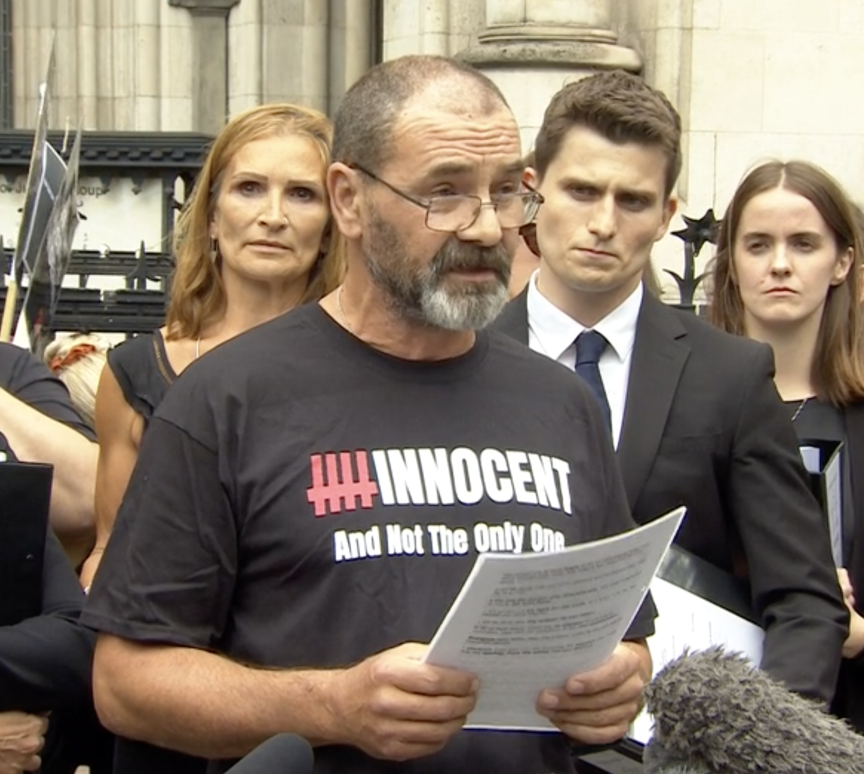 Andrew Malkinson speaking outside court after his conviction was overturned