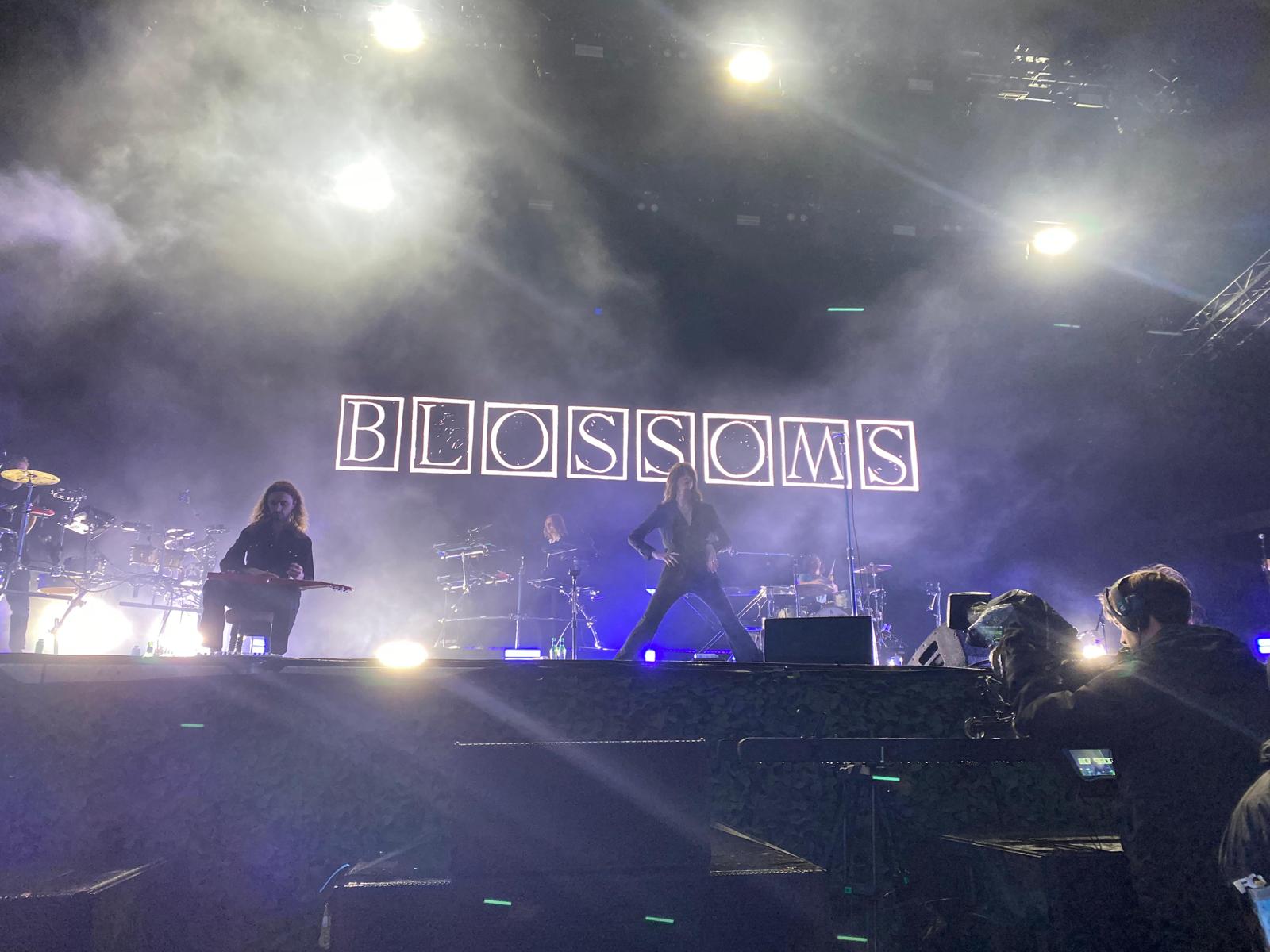 Blossoms on the main stage of Kendal Calling festival after being introduced by Andy Burnham