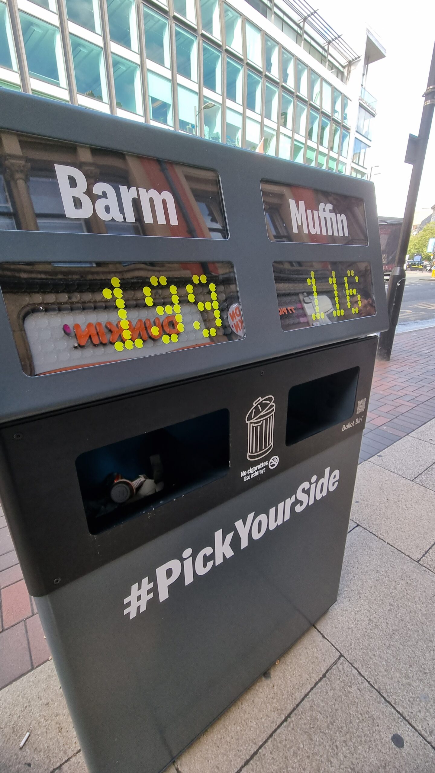 New 'ballot bins' have appeared in Manchester city centre