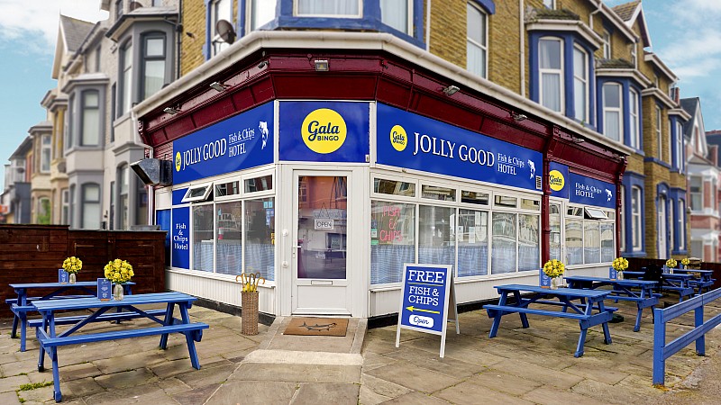 fish and chips themed hotel in blackpool