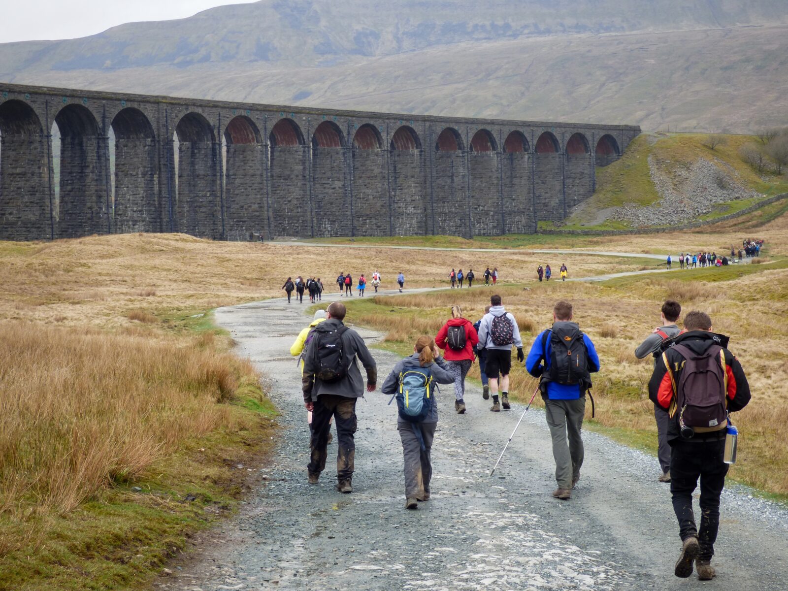 Walkers taking on the Yorkshire Three Peaks challenge, which has been named Britain's most popular walk.