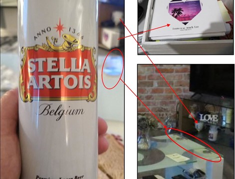 The incriminating can of Stella, along with the ham sandwich photo, that led to the gang's collapse. 