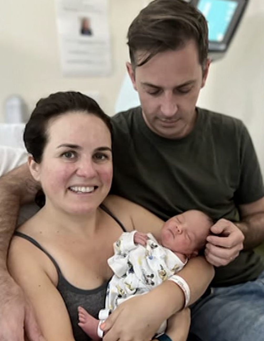 Nina Warhurst with her husband and their new baby girl. Credit: BBC Breakfast