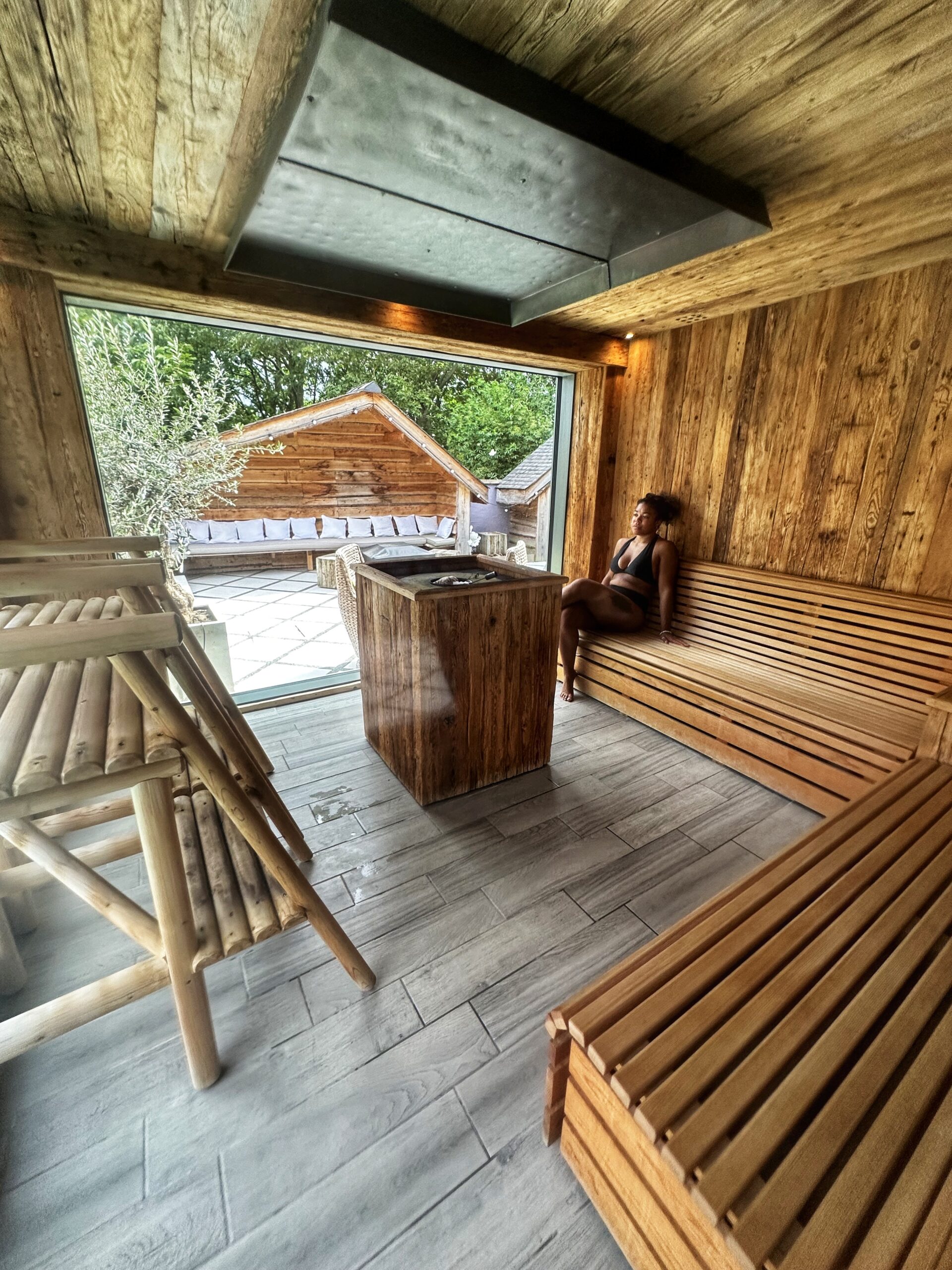 The sauna at Ye Olde Bell spa hotel