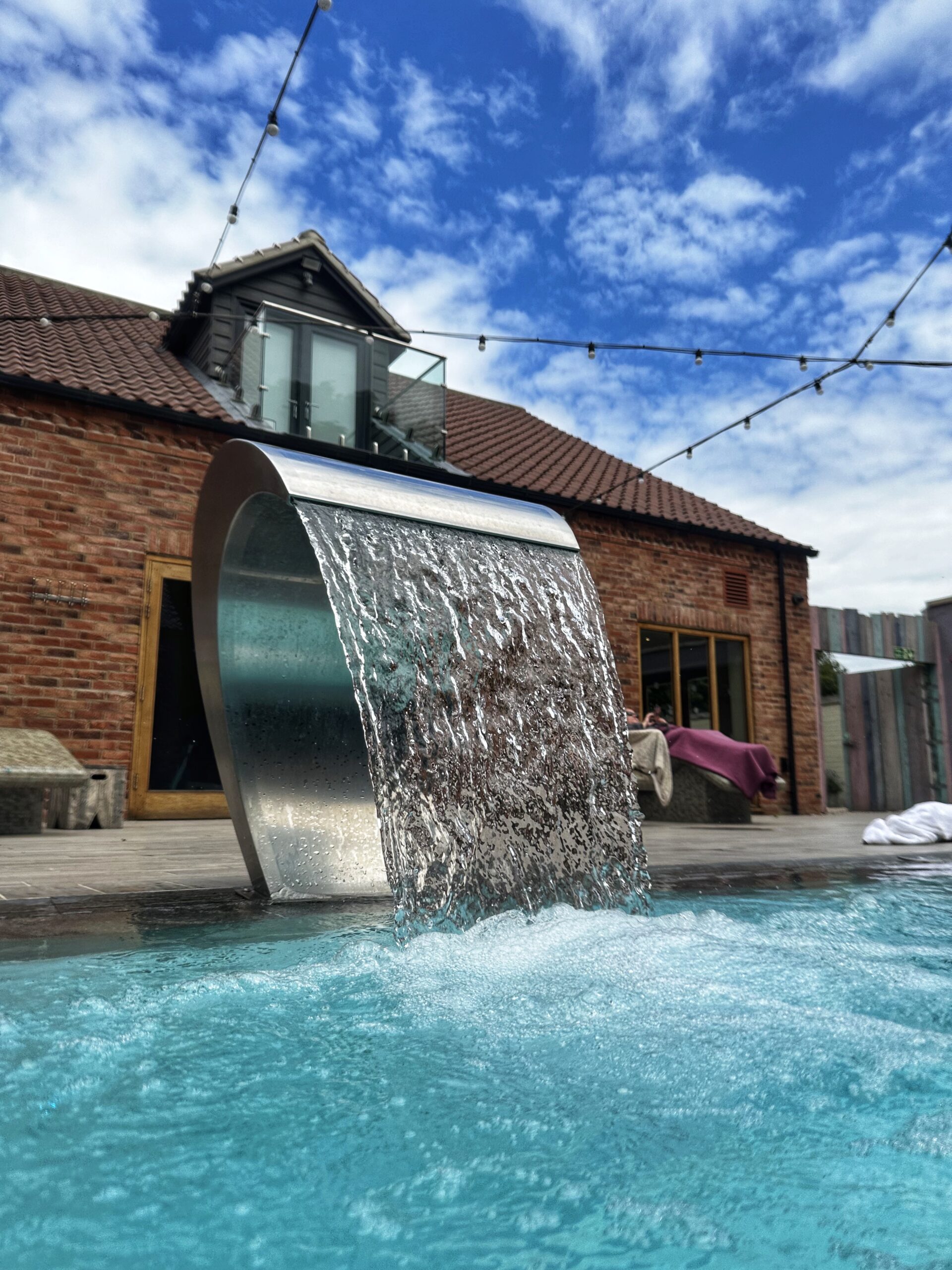 The outdoor pool at Ye Olde Bell spa hotel