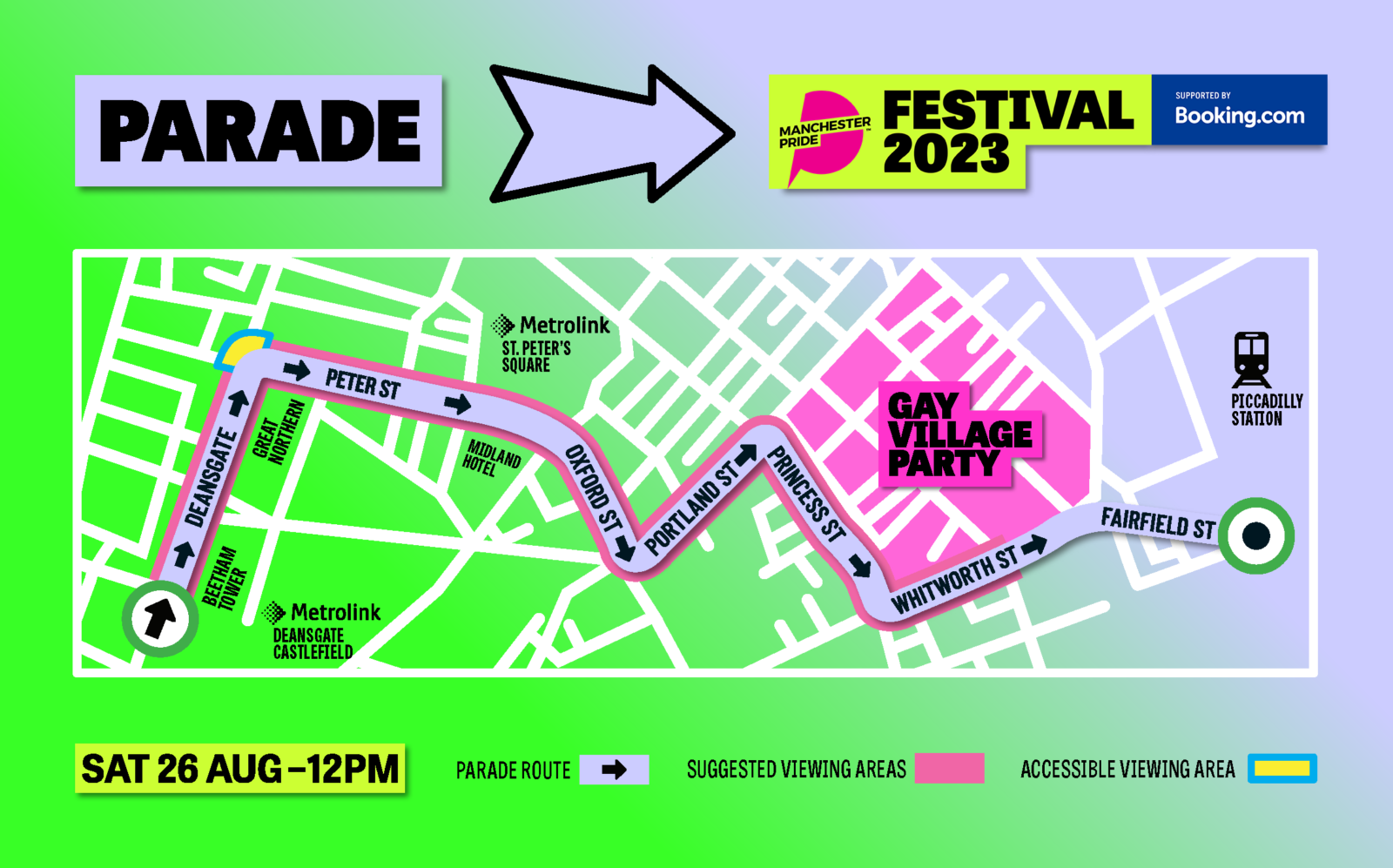 The Manchester Pride 2023 parade route