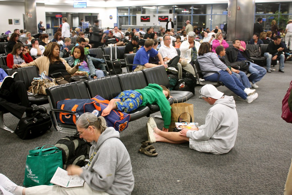 makeshift beds airports travel chaos