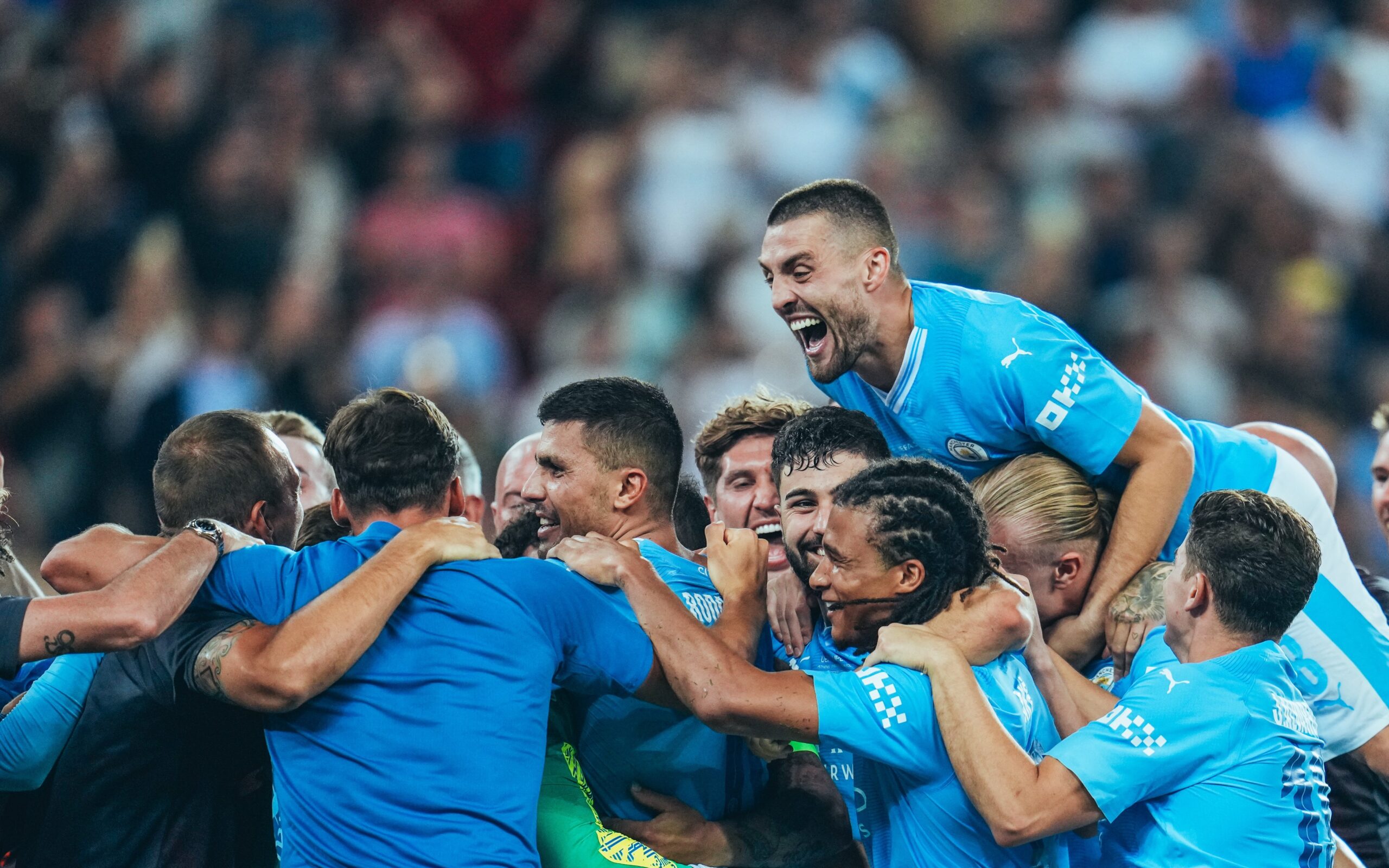 Manchester City beat Sevilla on penalties to win the UEFA Super