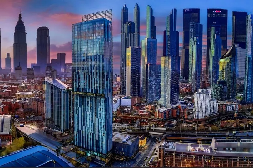 The future Manchester skyline reimagined by AI. Credit: Adobe