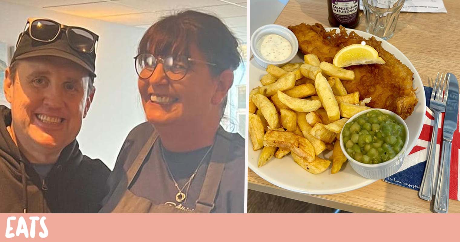 Peter Kay surprises chip shop staff as he pops in for tea