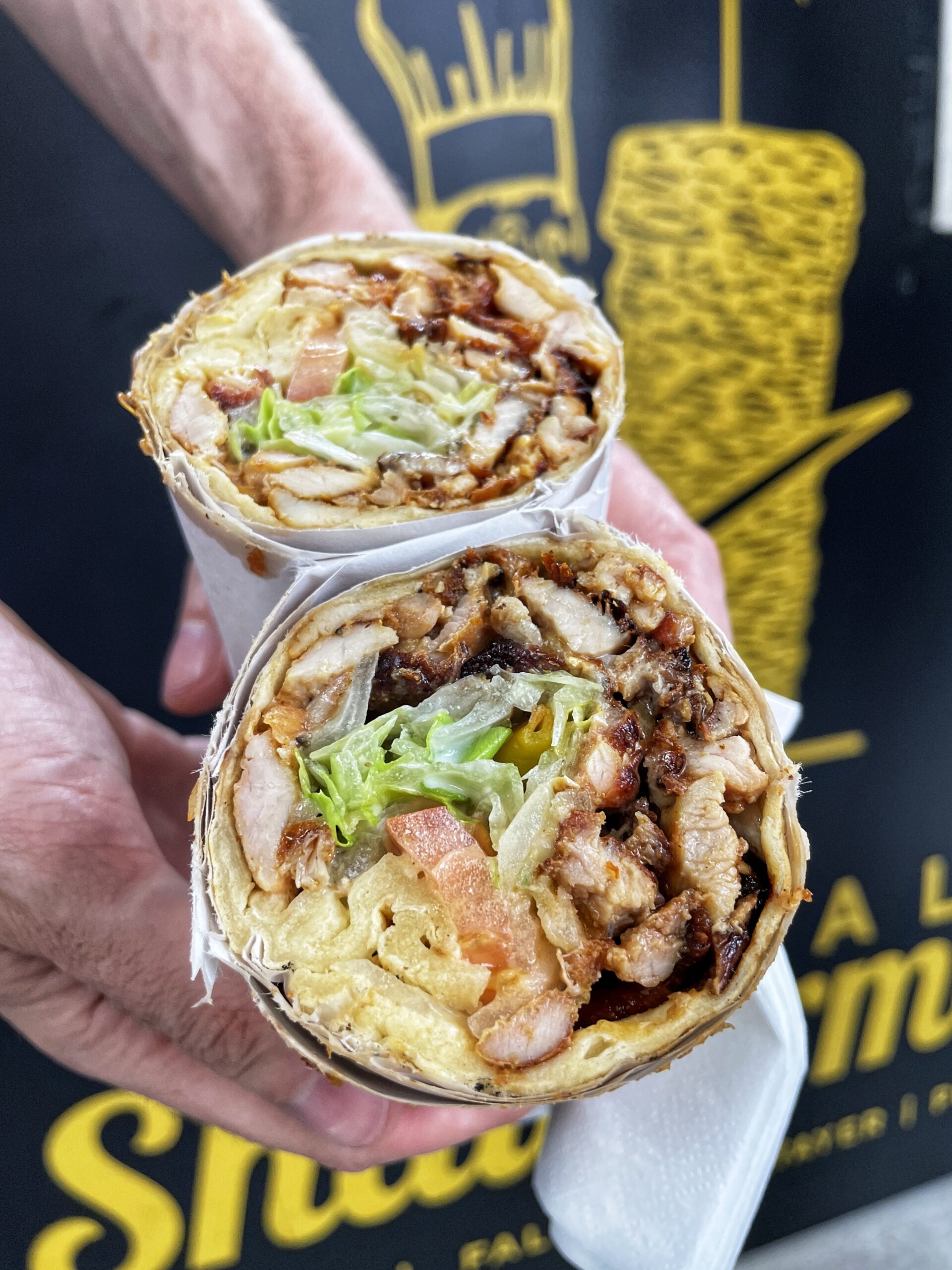 The neat kebab wraps at Arndale Shawarma in Manchester