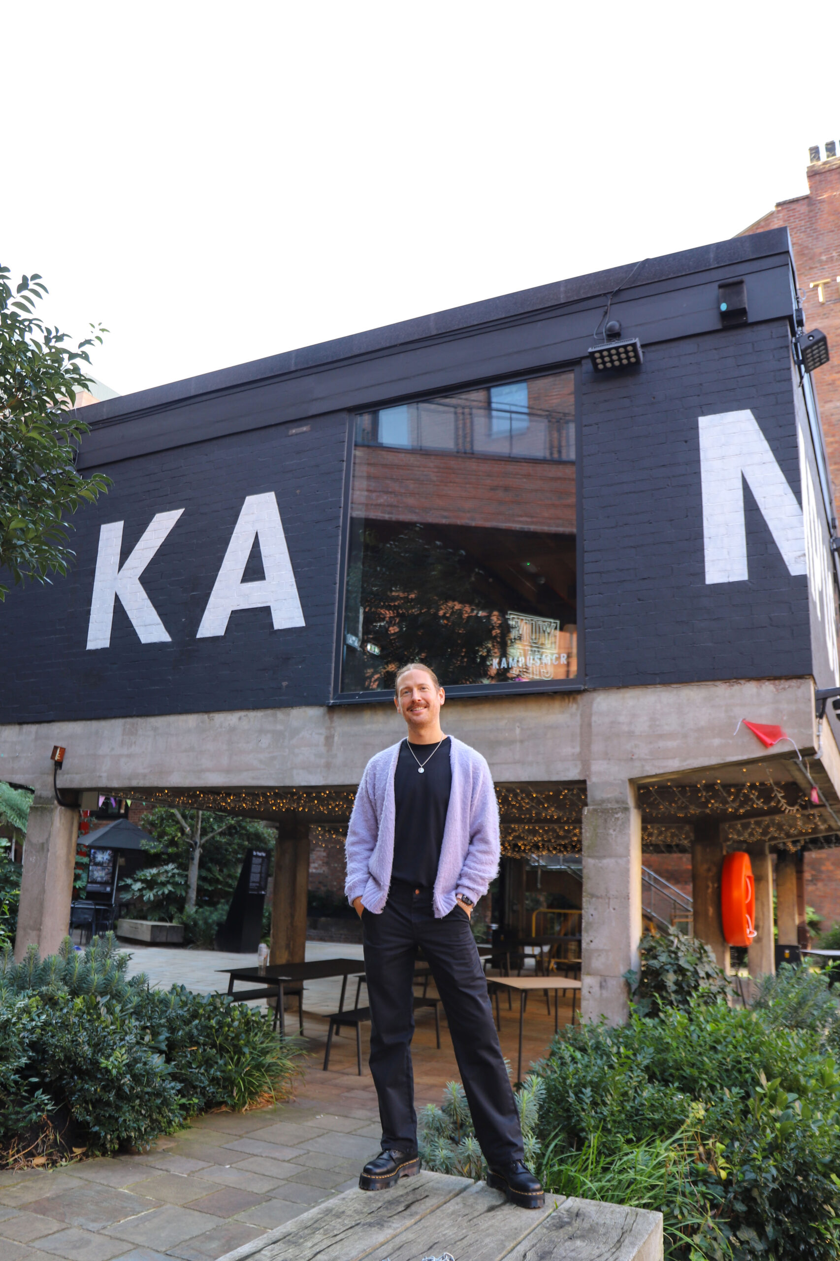 Karl Constadine at Love From, a new alcohol-free bar pop-up at Kampus. Credit: Supplied