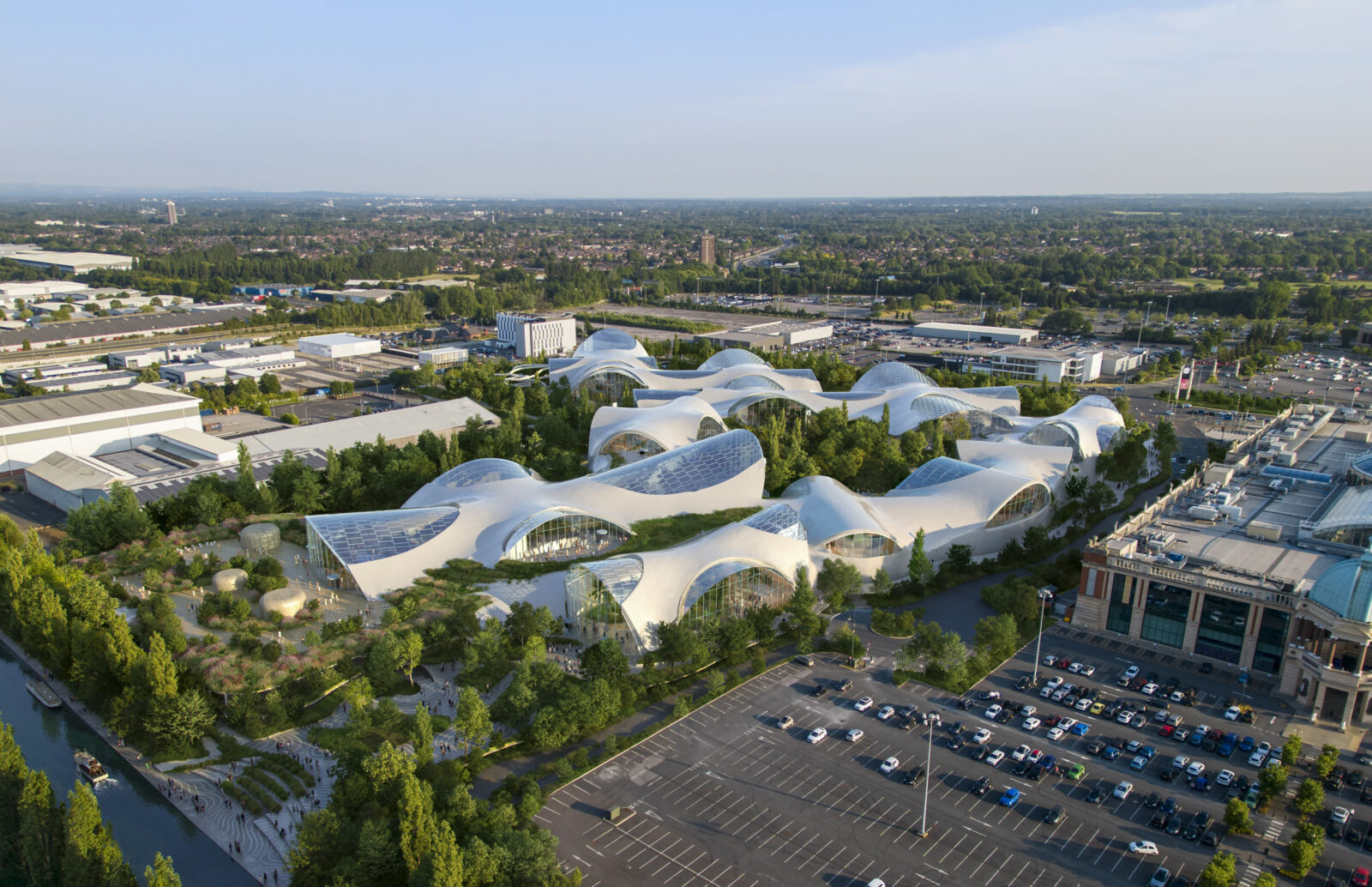 An aerial view of Therme Manchester