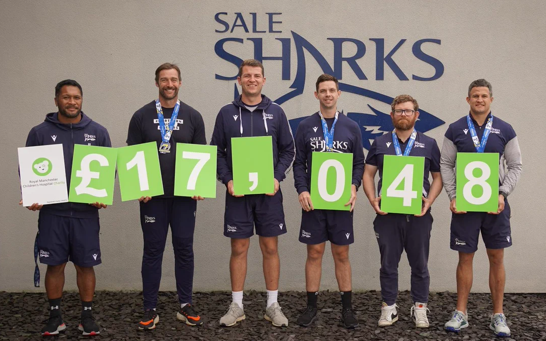 Sale Sharks raise £17k for Manchester Children's Hospital Rob Burrow Leeds Marathon