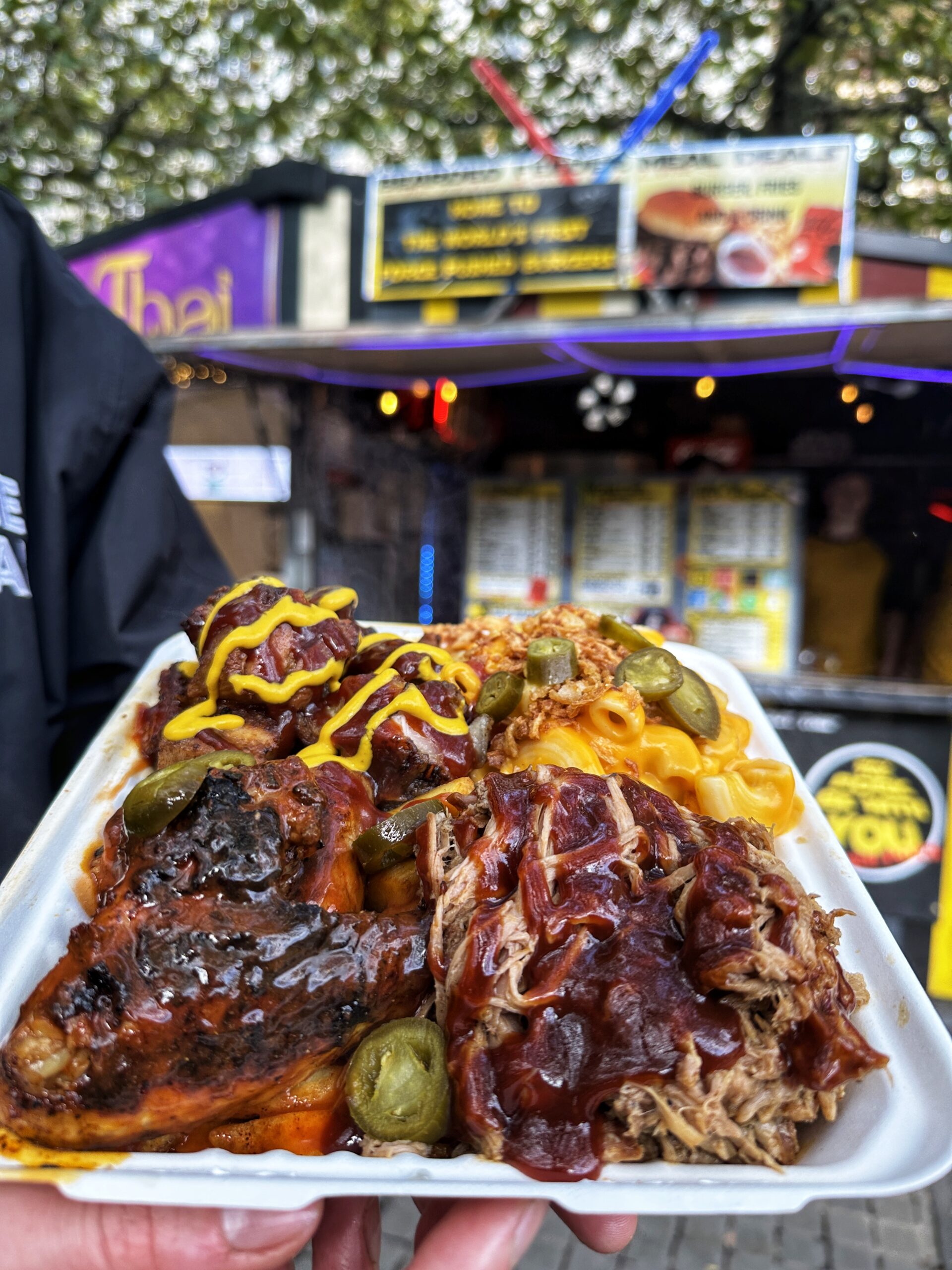 The Piccadilly market stall with bargain burgers and Star Wars puns