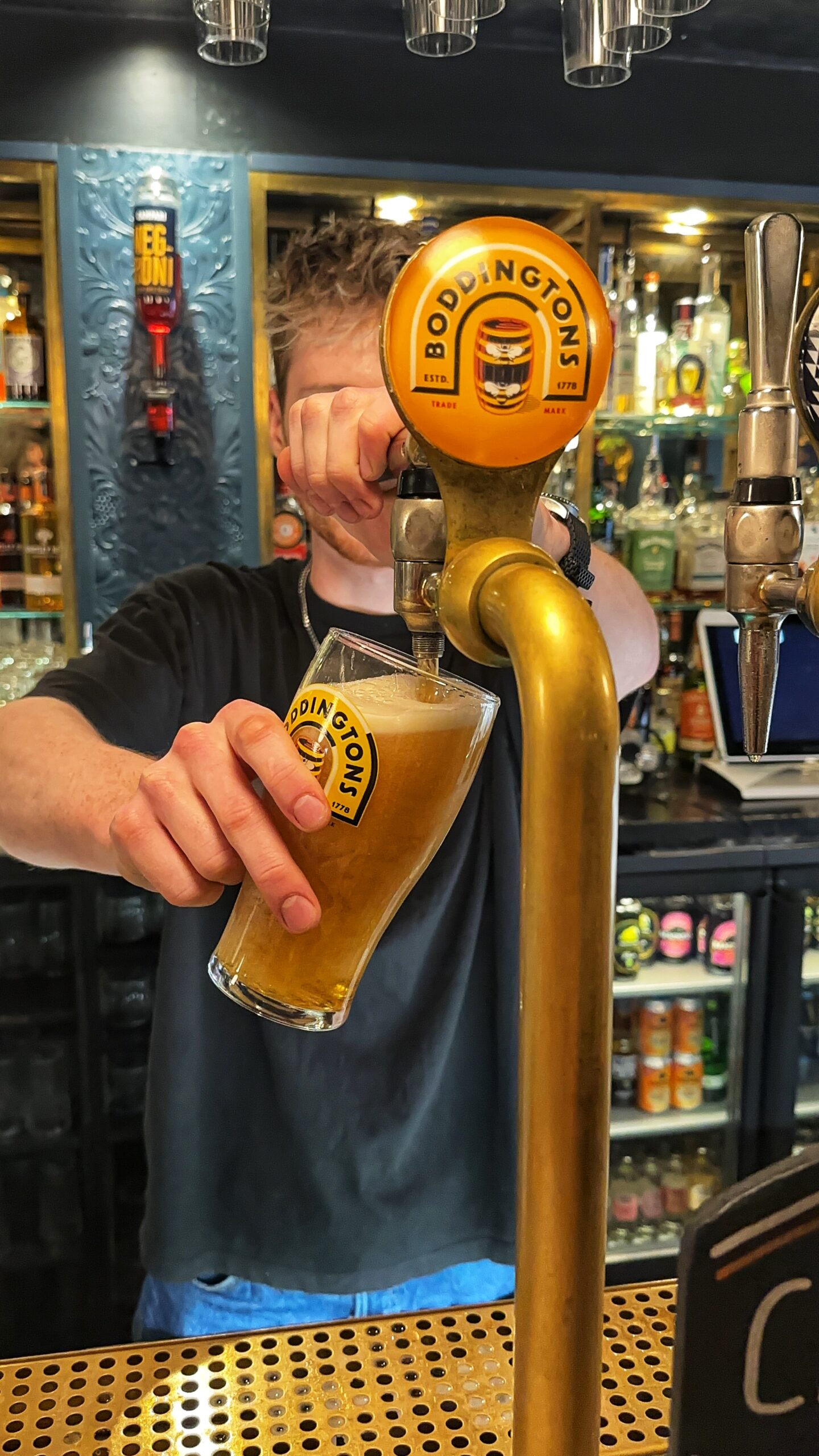 The Bay Horse Tavern in Manchester still has Boddingtons on tap