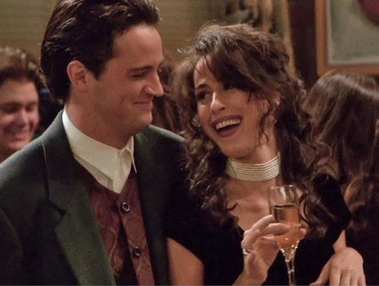 Matthew Perry with Maggie Wheeler as Chandler and Janice in Friends