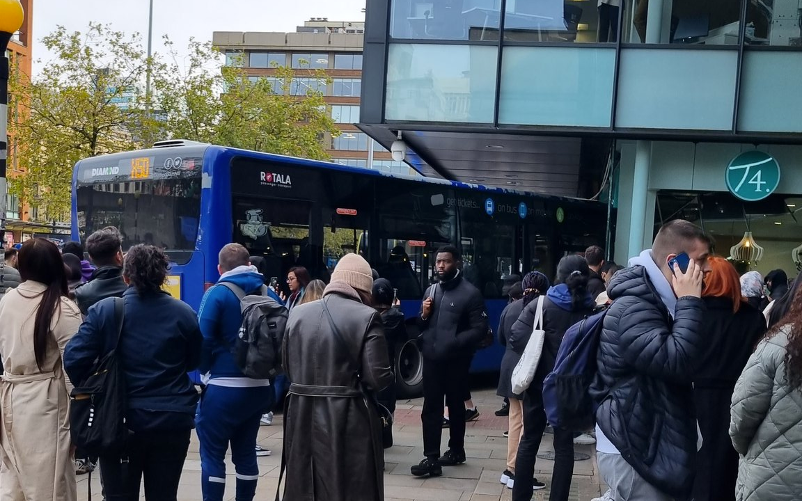 bus crash Manchester Piccadilly Gardens bus station City Tower building