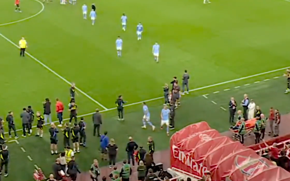 footage of Man City Arsenal touchline bust-up Kyle Walker Erling Haaland