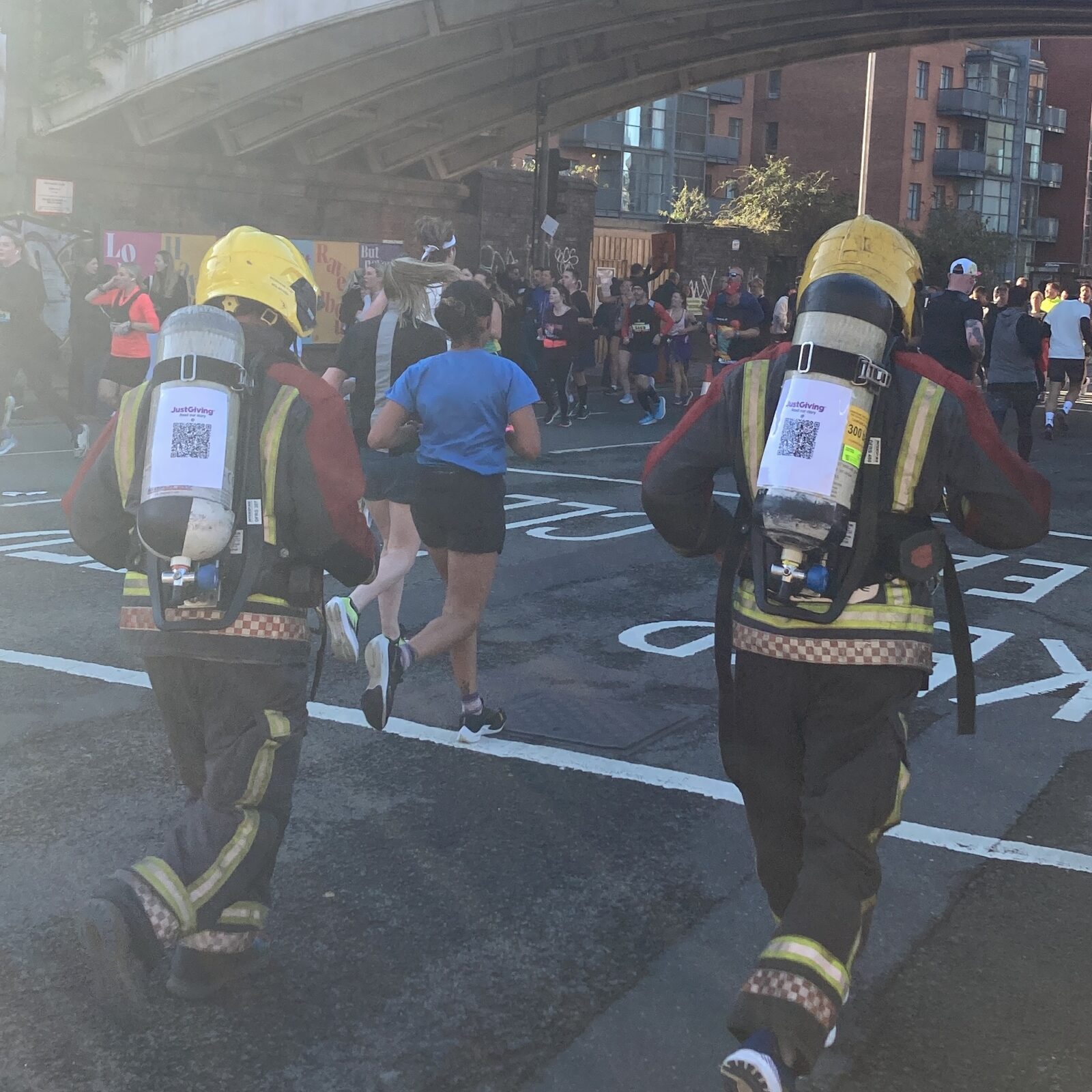 tommy and chris firemen manchester half marathon