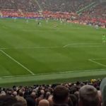 Video of Old Trafford's roof leaking