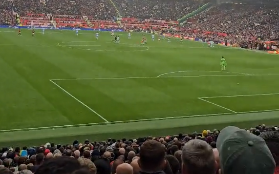 Video of Old Trafford's roof leaking