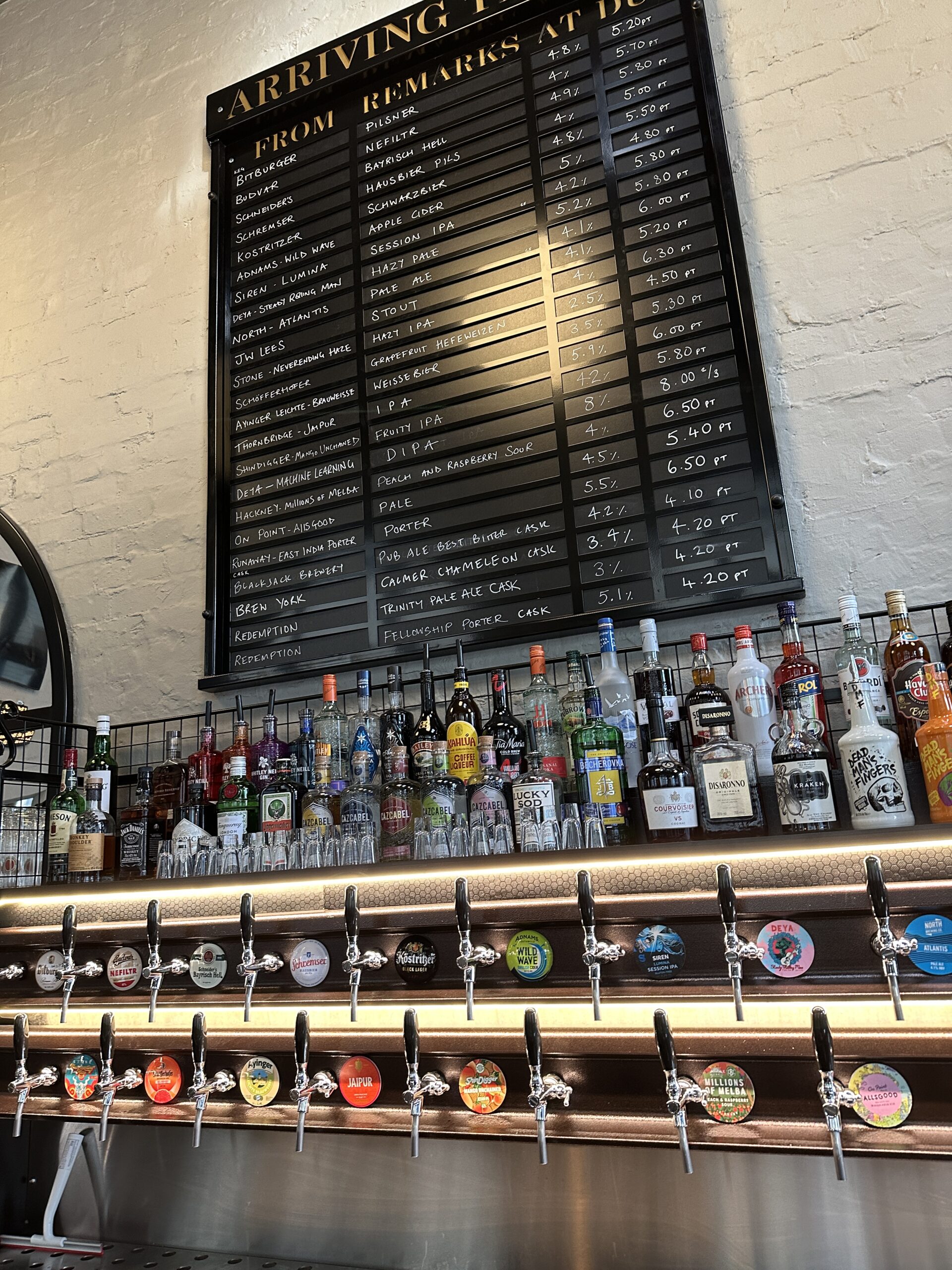 The beer selection at Victoria Tap