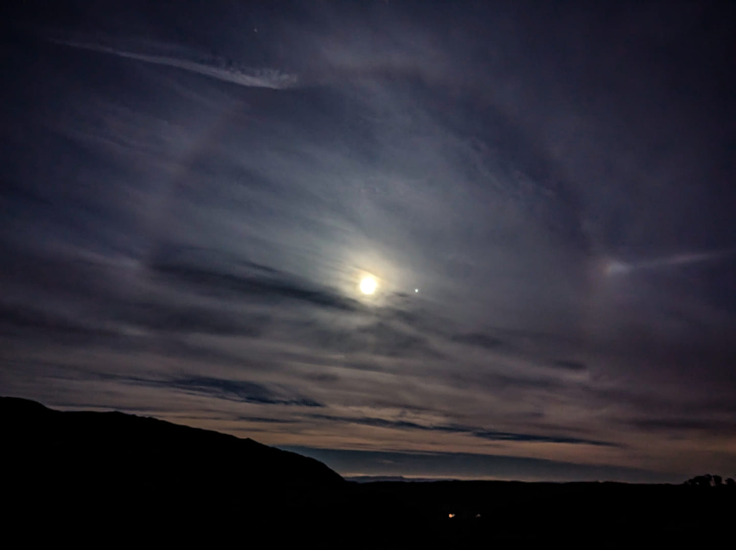 The moon halo above the Lake District. Credit: Jenna Bowyer