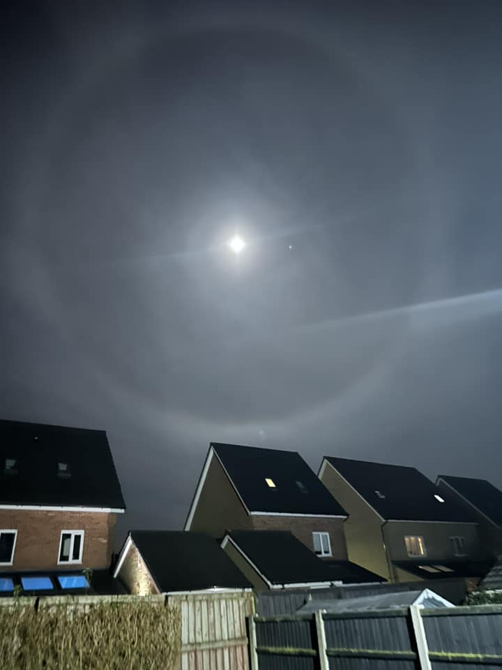 The moon halo in Manchester. Credit: Lisa Atkinson