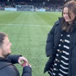 local couple get engaged at Macclesfield Town FC game half-time