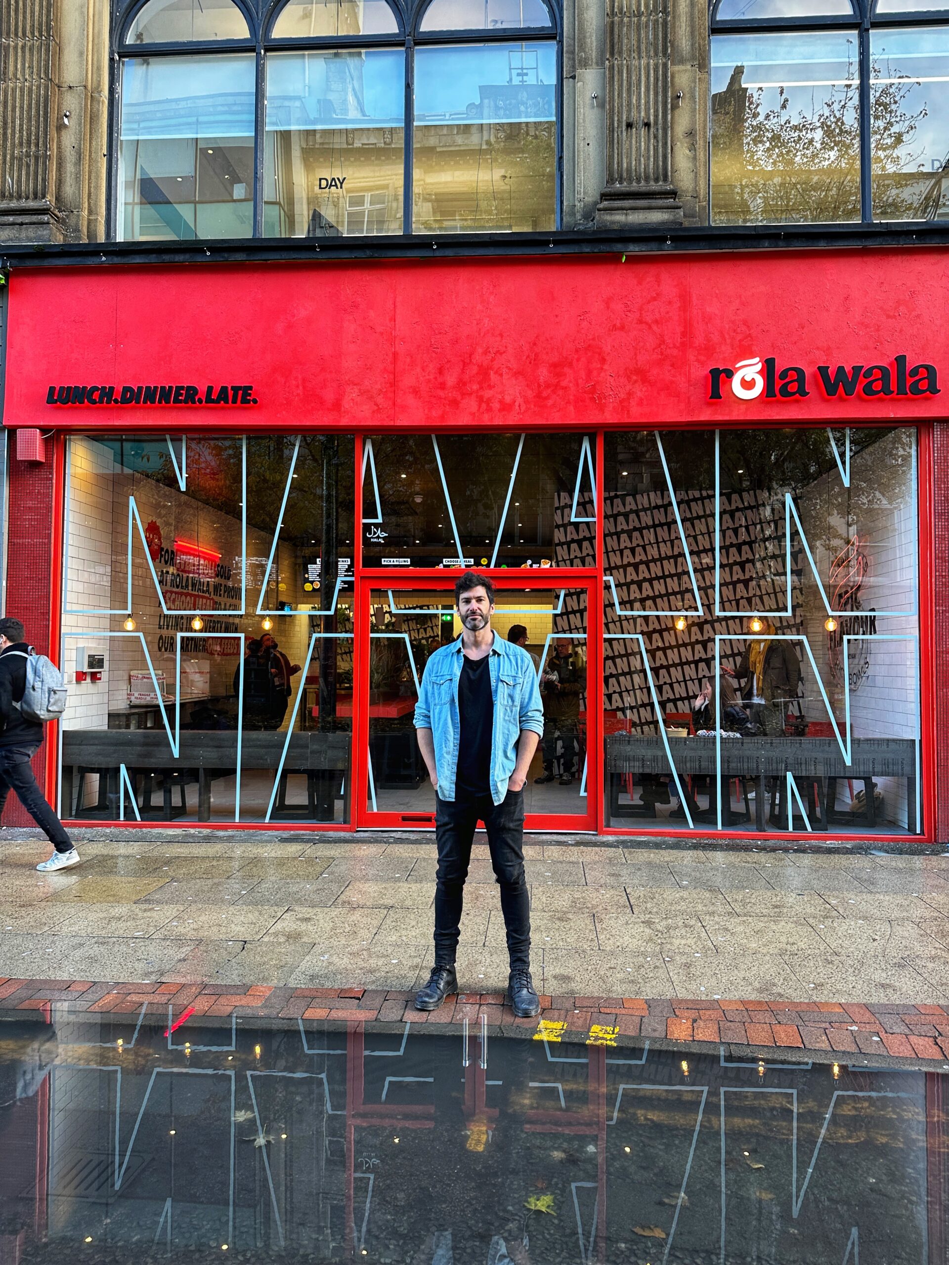 Founder Mark Wright outside Rola Wala Manchester