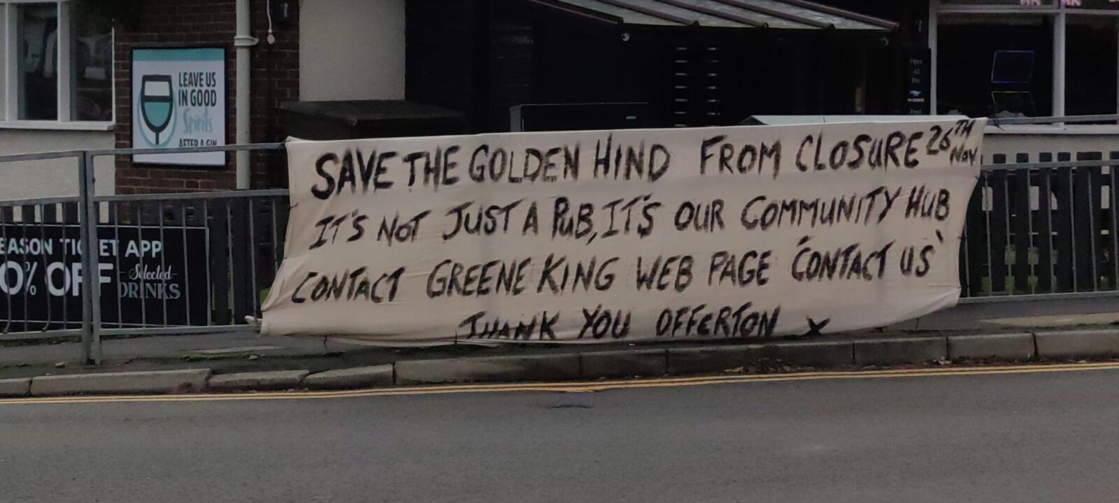 save the golden hind offerton closing sign
