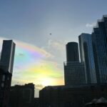 Rainbow Clouds above Manchester. Credit: Ana Centino