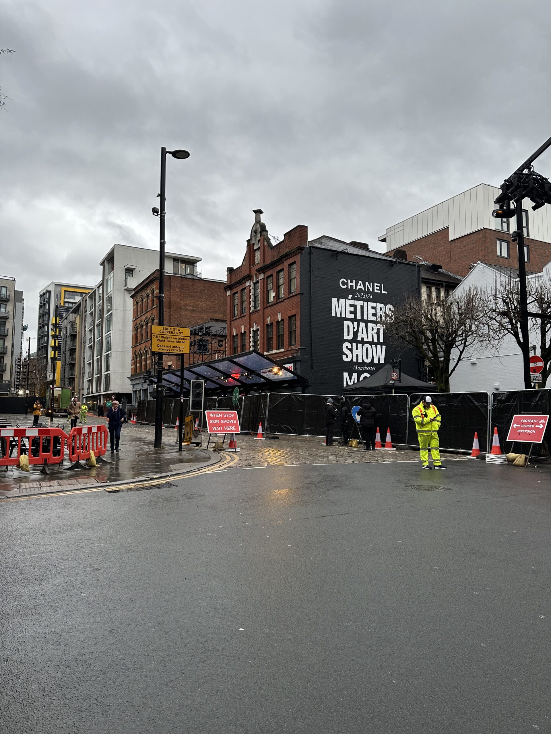 Road closures in the Northern Quarter for the Chanel fashion show