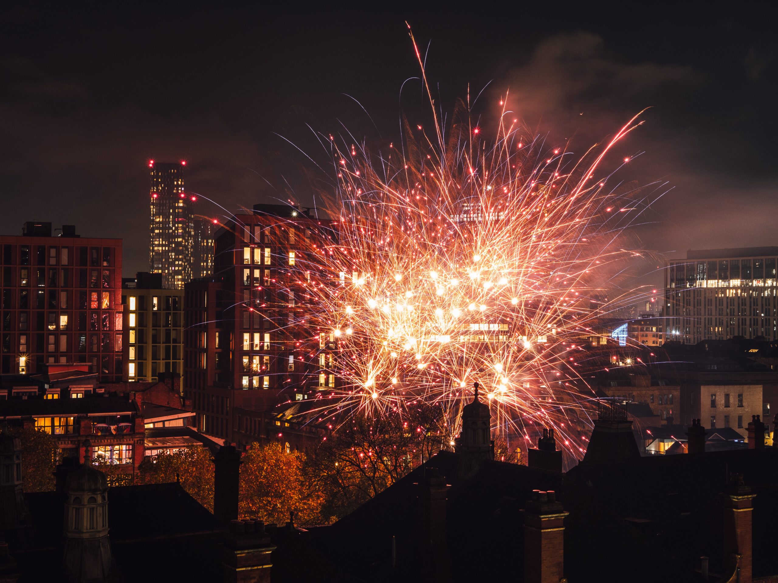 An unofficial fireworks display in Manchester in previous years.