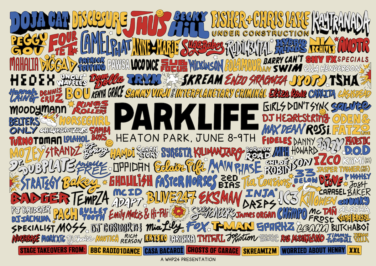 Parklife 2024 festival line-up poster