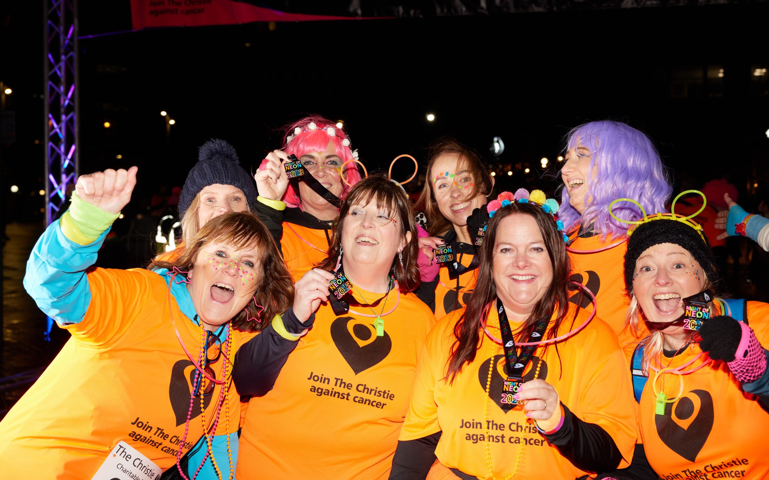 The Night of Neon charity walk Media City Salford Quays 2024