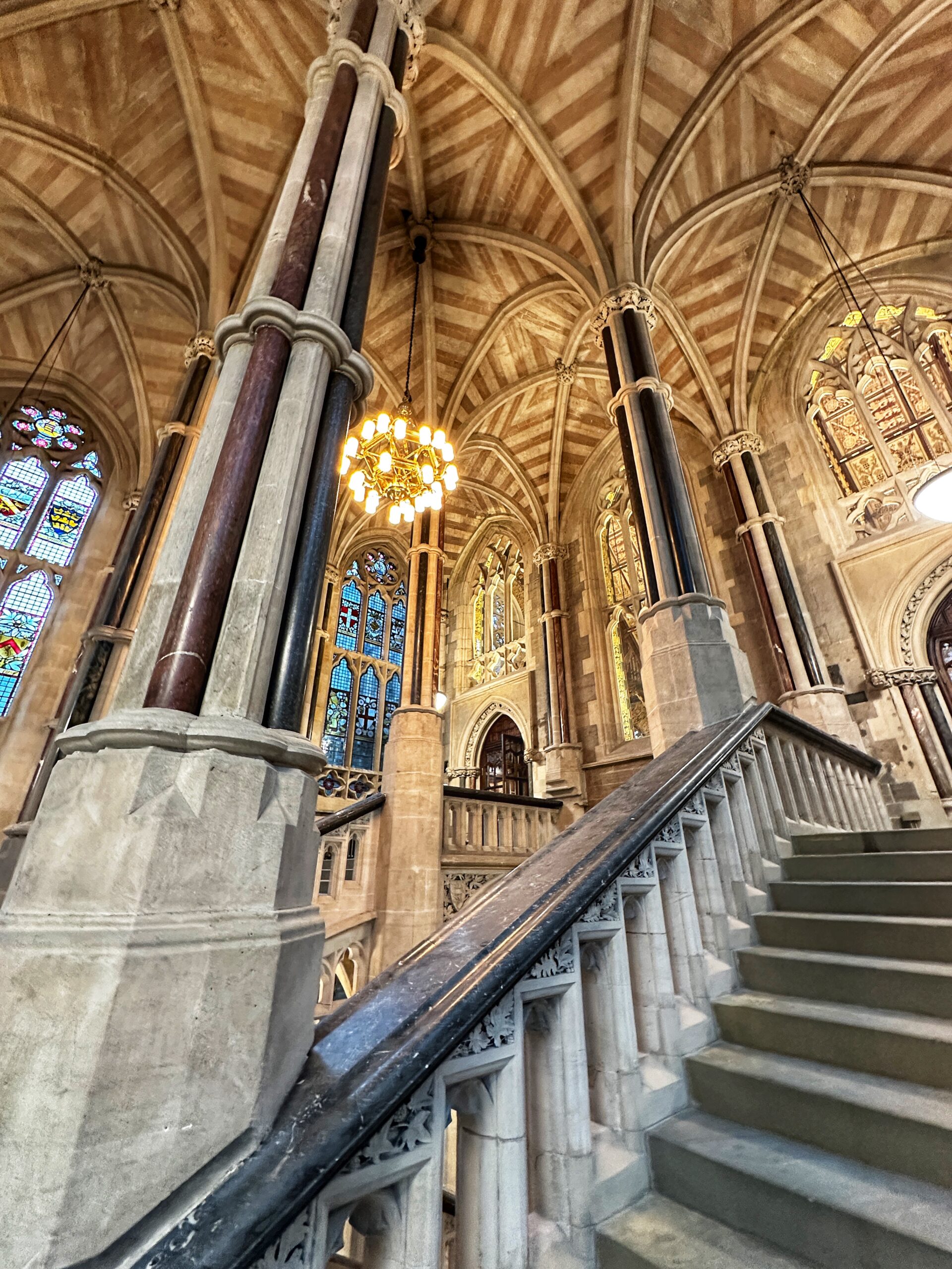 Looking up Rochdale Town Hall's imposing main staircase. Credit: The Manc Group