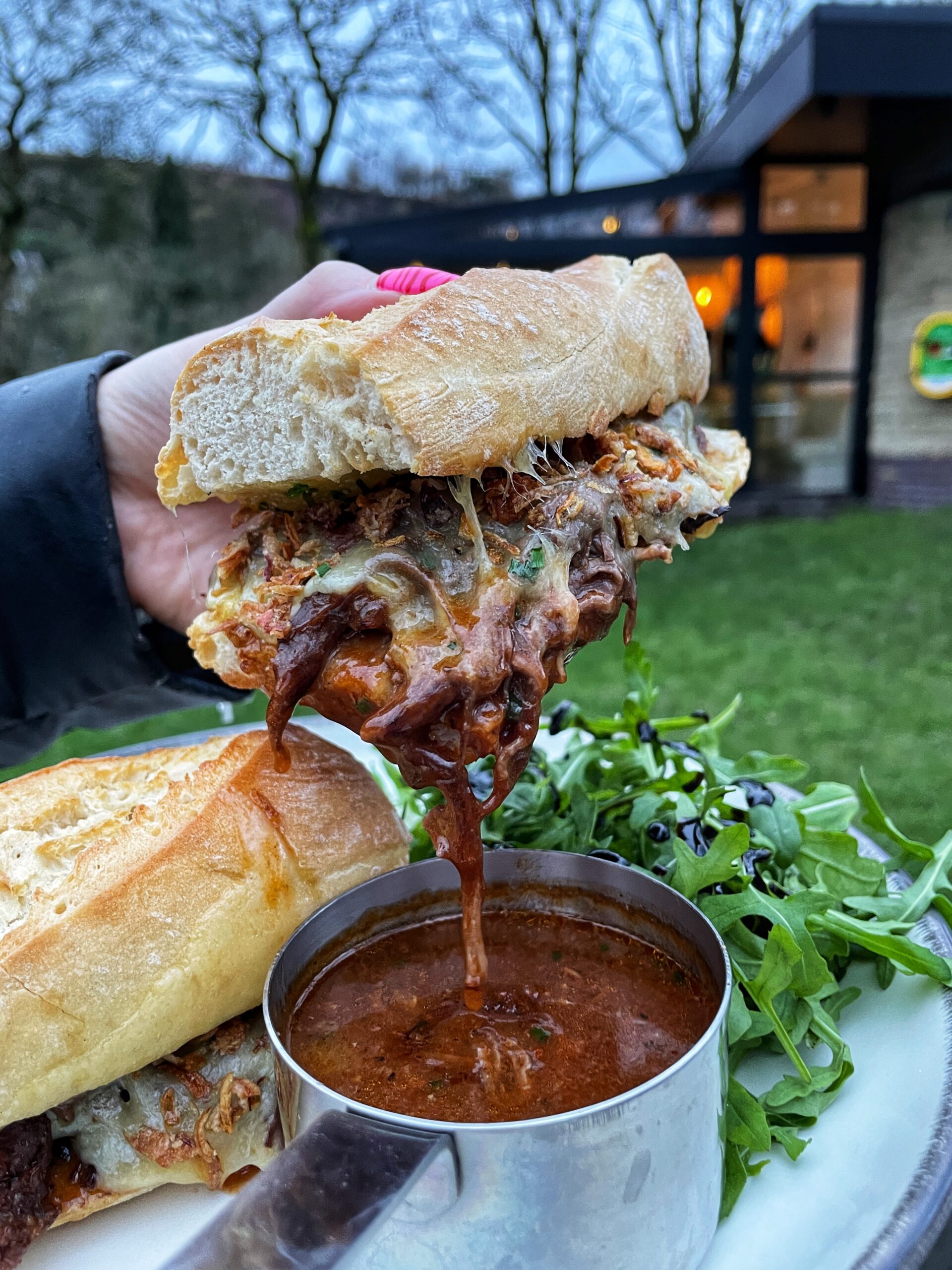 The beef brisket baguette at Greene's Bistro in Uppermill. Credit: The Manc Group