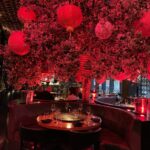 Tattu in manchester has been bathed in red for Valentine's Day. Credit: The Manc Group