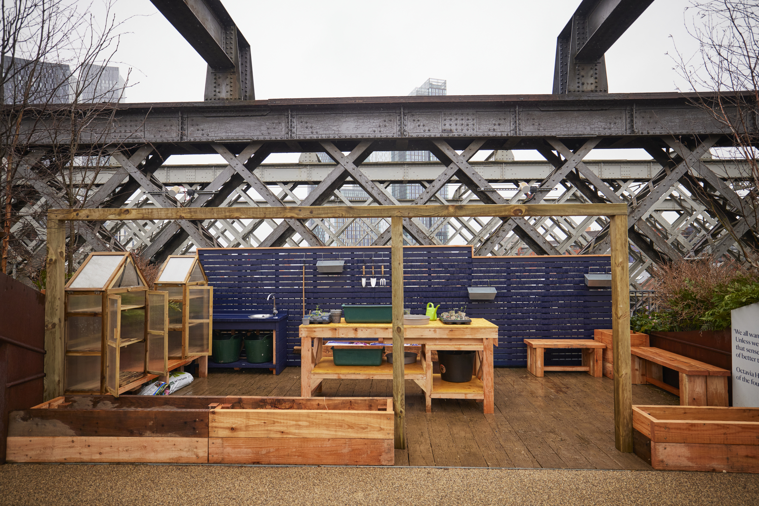 National Trust head gardener nancy and  Kate Picker visitor operations and experience manager   Manchester’s  Castlefield Viaduct sets to re-open after the winter months.