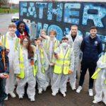 Kids create brand new Stockport County mural in Edgeley