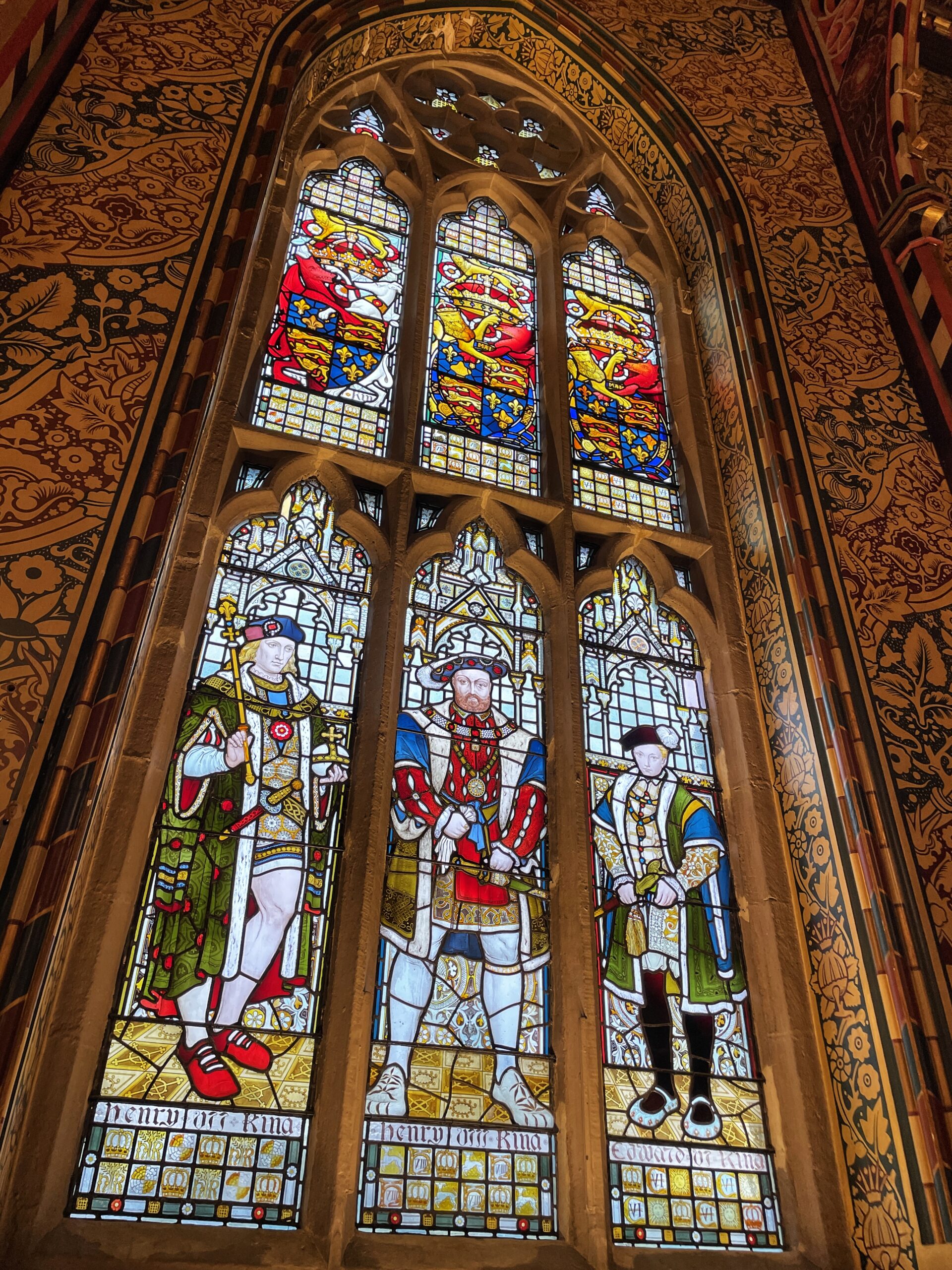One of many beautiful stained glass windows inside Rochdale Town Hall