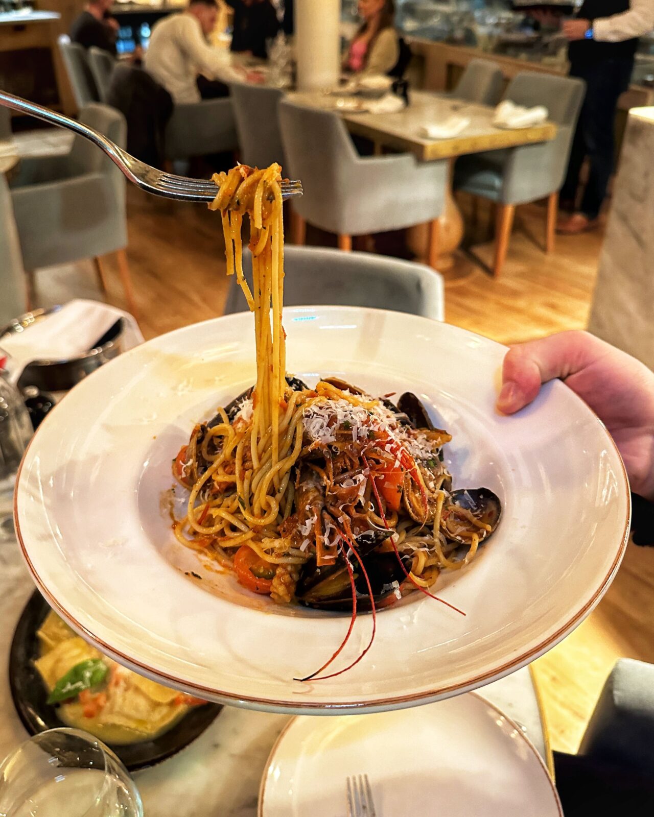 Spaghetti Frutti Di Mare from Piccolino Caffe Grande Italian restaurant in Manchester