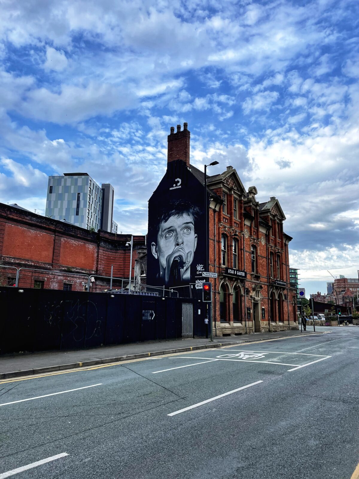 A mural of Ian Curtis on the side of the Star & Garter in Manchester - its landlord Andy Martin has recently died. Credit: The Manc Group
