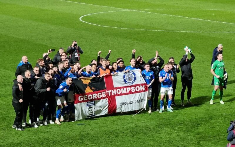 Dave Challinor touching tribute to young fan George Thompson after winning League Two title