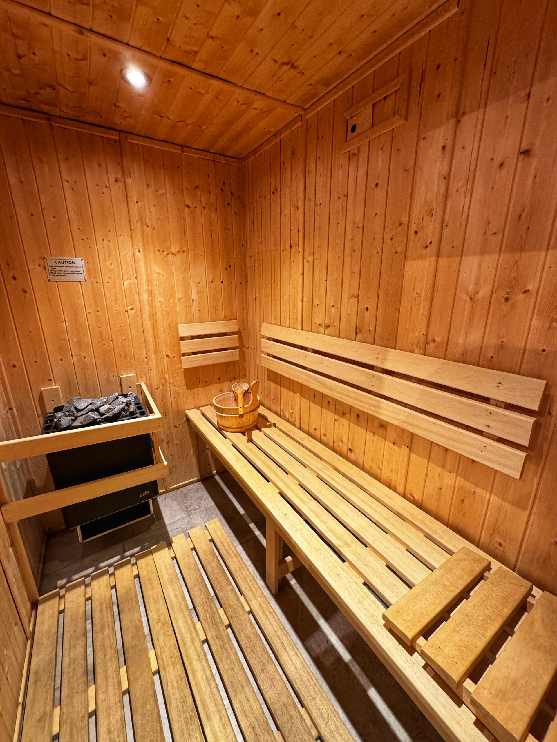 A sauna inside the cabin