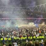 Bolton pitch invasion after they secure League One playoff final