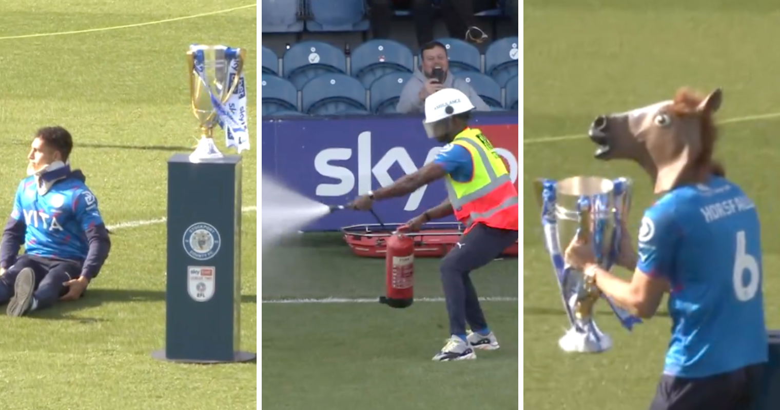 All Stockport County player celebrations from League Two trophy presentation