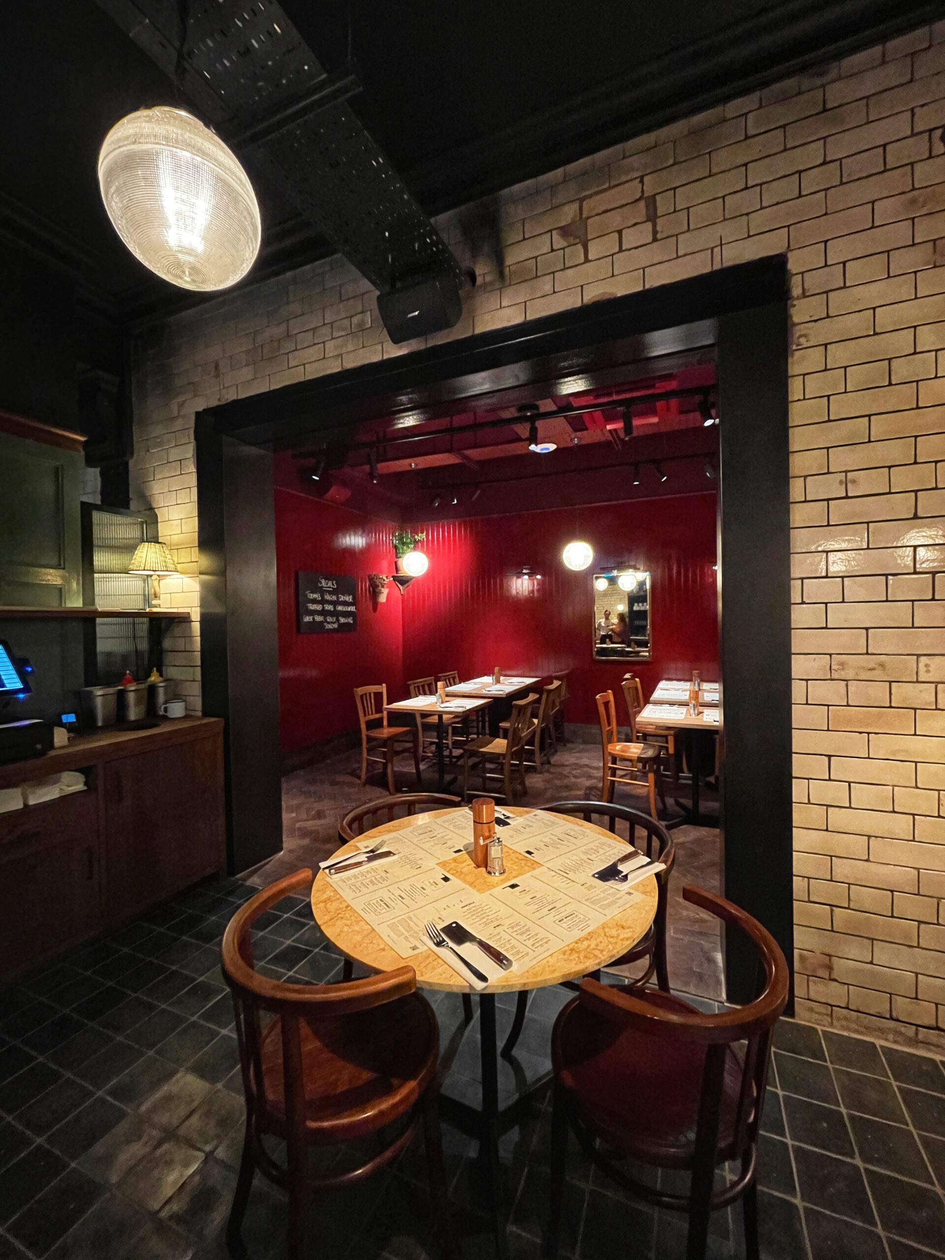 The basement dining room at Flat Iron Manchester
